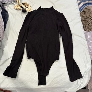 black bodysuit turtleneck sweater
